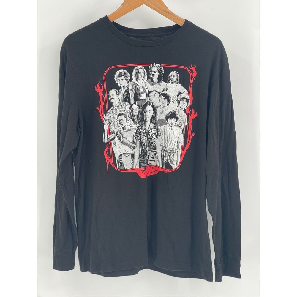 Netflix Stranger Things Long Sleeve T Shirt Men's Size‎ XL Black Shirt